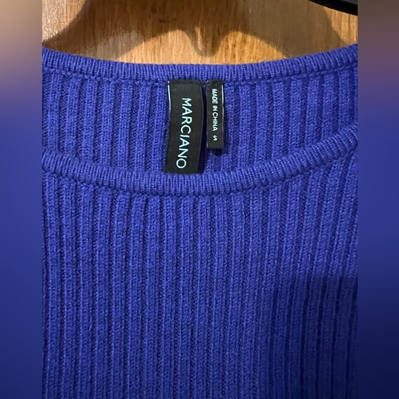 Marciano Women’s Long Sleeve Royal Blue Peplum Sweater Size Small Looks Like New - Picture 3 of 7